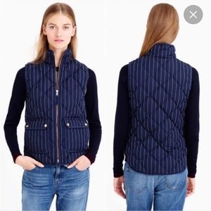 J crew down striped vest